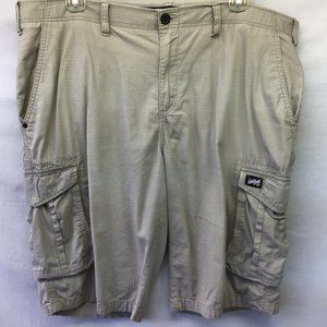Zoo York Men's Cargo Shorts Beige Belted 4 Pocket Bermuda Logo Outdoor Size 38